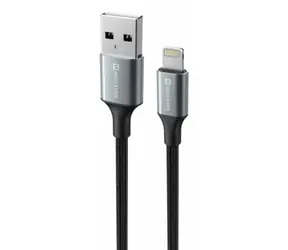 SWISSTEN TEXTILE II datový kabel USB - Lightning 1.5m černá