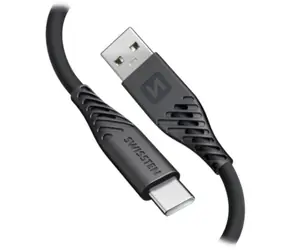 SWISSTEN SOFT SILICONE datový kabel USB - USB-C 0.4m černá