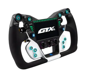 Cube Controls GTX2 bílo-modrá / Závodní volant / 32cm / 5" dotykový displej / 4 pádla / 21 tlačítek 
