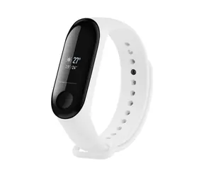 FIXED Silikonový řemínek Silicone Strap pro Xiaomi Mi Band 3/4 bílý