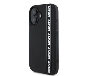 DKNY 3D Rubber Repeat Logo Line Zadní Kryt pro Apple iPhone 16 černá