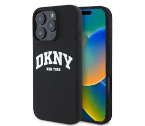 DKNY Liquid Silicone Arch Logo MagSafe Zadní Kryt pro Apple iPhone 16 Pro Max černá