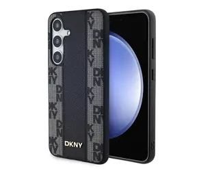 DKNY PU Leather Checkered Pattern Magsafe Zadní Kryt pro Samsung Galaxy S24 černá