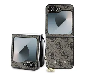 Guess 4G Charm Zadní Kryt pro Samsung Galaxy Z Flip 6 hnědá