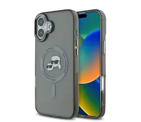 Karl Lagerfeld IML K&CH Heads Metal Frame MagSafe Zadní Kryt pro Apple iPhone 16 černá