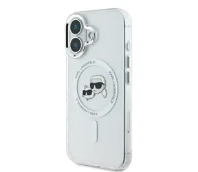 Karl Lagerfeld IML K&CH Heads Metal Frame MagSafe Zadní Kryt pro Apple iPhone 16 Plus čirá
