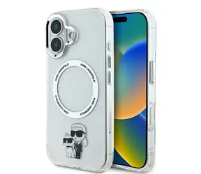 Karl Lagerfeld IML Karl and Choupette MagSafe Zadní Kryt pro Apple iPhone 16 Plus čirá