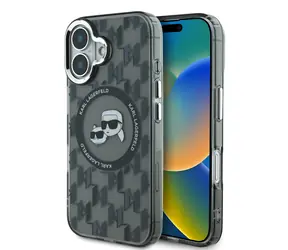 Karl Lagerfeld IML Monogram K&CH Heads MagSafe Zadní Kryt pro Apple iPhone 16 černá