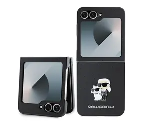 Karl Lagerfeld PU Saffiano Karl and Choupette Zadní Kryt pro Samsung Galaxy Z Flip 6 černá