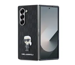 Karl Lagerfeld PU Saffiano Monogram Ikonik Zadní Kryt pro Samsung Galaxy Z Fold 6 černá