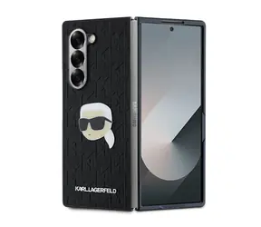 Karl Lagerfeld PU Saffiano Monogram Karl Head Zadní Kryt pro Samsung Galaxy Z Fold 6 černá