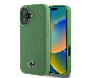 Lacoste Iconic Petit Pique Woven Logo MagSafe Zadní Kryt pro Apple iPhone 16 zelená