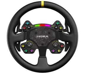 MOZA RS V2 černá / Závodní volant / kůže / 33 cm / 4 pádla / 14 tlačítek 
