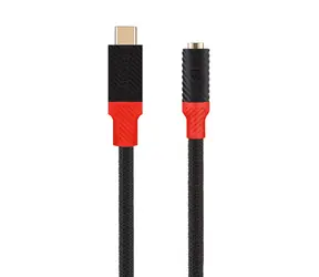 Tactical Pin4Fun Adapter USB-C/Jack 3,5mm 0,1m černá/červená