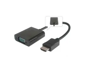 Rozbaleno - PremiumCord převodník HDMI na VGA se zvukem 3,5mm stereo jack / černý / rozbaleno