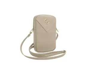 Guess PU Grained 4G Metal Logo Taška na Telefon se Zipem žlutá