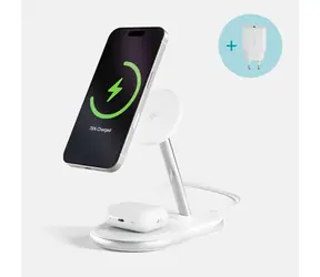 Epico Utrabase EX40 Qi2 Bezdrátový nabíjecí stojánek bílá / MagSafe / 2v1 / 15W
