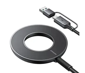 Joyroom JR-WQM03 Magnetická bezdrátová nabíječka USB + USB-C (M) 1.2 m černá