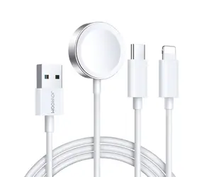 Joyroom S-IW008 Kabel USB-A (M) - Lightning (M) + USB-C (M) + magnetická nabíječka 1.2m bílá 