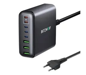Blitzwolf BW-S26 černá / Síťová nabíječka / 250W / 5x USB-C / 3x USB-A 