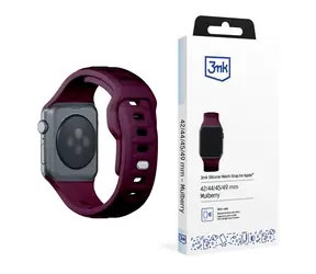3mk Silicone Watch Strap pro Apple 42/44/45/49 mm Mulberry