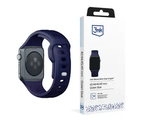 3mk Silicone Watch Strap pro Apple 42/44/45/49 mm Ocean Blue