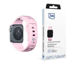 3mk Silicone Watch Strap pro Apple 42/44/45/49 mm Powder Pink