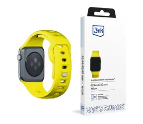 3mk Silicone Watch Strap pro Apple 42/44/45/49 mm Yellow