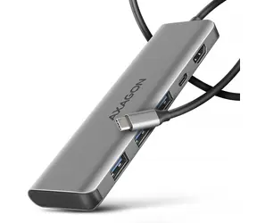 AXAGON HMC-5H, USB 5Gbps hub, 3x USB-A, HDMI 4k/30Hz, PD 100W, kabel USB-C 100cm