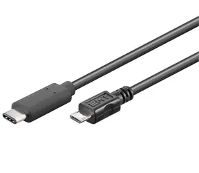 PremiumCord Kabel USB C samec - USB 2.0 konektor Micro-B samec 0.6m černá