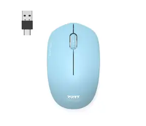 PORT CONNECT Wireless COLLECTION azurová / bezdrátová myš / USB-A/USB-C dongle / 2.4Ghz / 1600 DPI    