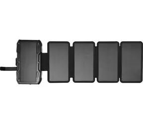 Sandberg Solar 5-Panel Powerbank černá / bezdrátové nabíjení / USB-A/C / 10000mAh / 15W / IP54 / LCD displej