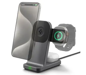 Spigen OneTap Pro 3 3v1 Wireless Charging Stand černá / Bezdrátový magnetický stojánek / Qi2 / 15W