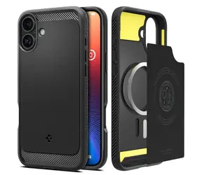Spigen Rugged Armor MagSafe ochranný kryt pro Apple iPhone 16 Plus matte black