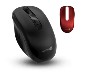 CONNECT IT LONG LIFE černá / Bezdrátová optická tichá myš / 2400DPI / 4 tlačítka / 2.4GHz / 2xAA 