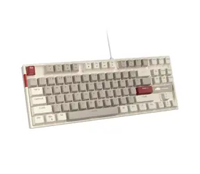 MageGee MK-STAR retro bílo-šedá / Mechanická klávesnice / US layout / kabel USB-A / RGB podsvícení 