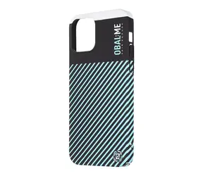 OBAL:ME Flossy Stripes Kryt pro Apple iPhone 12/12 Pro černá/světle modrá