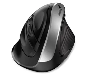 GENIUS Ergo 8250S černo-stříbrná / vertikální bezdrátová myš / 1600 dpi / 6 tlačítek / 2.4GHz