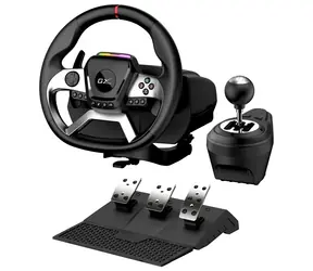 GENIUS GX SpeedMaster X5 FF černá / Sada volantu a pedálů / USB-C / vibrace / řadicí páka / pro PC & PS & Xbox