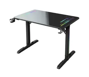 ULTRADESK FREEZE V2 ULTRA-GLASS černá / Herní stůl / 109 x 69 x 75 cm / LED osvětlení