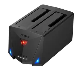 Fideco YPZ220B černá / Dokovací-klonovací stanice pro 2.5"- 3.5" SATA HDD / USB 3.2 