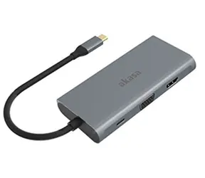 AKASA AK-CBCA21-18BK dokovací stanice / USB-C / VGA / HDMI / RJ45 / 3x USB-A / SD/MicroSD