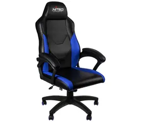 Nitro Concepts C100 černo-modrá / Herní židle / syntetická kůže / nastavitelná / pojezdová kolečka / nosnost 120 kg 