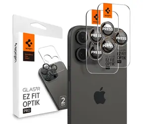 Spigen Glass tR EZ Fit Optik Pro ochranné sklo pro Apple iPhone 16 Pro/Pro Max 2ks desert titanium