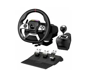 Rozbaleno - GENIUS GX SpeedMaster X5 FF černá / Sada volantu a pedálů / USB-C / vibrace / řadicí páka / rozbaleno