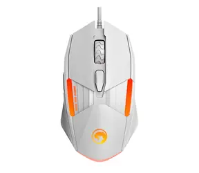 Marvo M291 bílá / Herní myš / optická / 6400 DPI / 6 tlačítek / USB / RGB / 1.4m