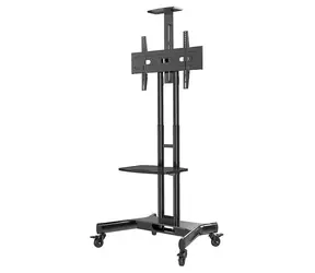 Neomounts NM-M1700BLACK černá / Držák displeje / vozík / 32-75" / 4 kolečka / VESA 200x200-600x400 / nosn. 50kg / police