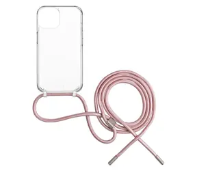 FIXED Zadní kryt Pure Neck s růžovou šňůrkou na krk pro Samsung Galaxy S25+