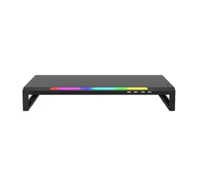 Marvo DZ-01 černá / Podstavec pro monitor / plast / max 20 kg / 4x USB 2.0 / podsvícení