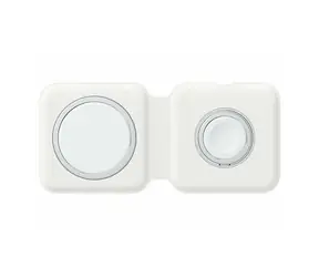 Rozbaleno - Apple MagSafe Duo bezdrátová nabíječka bílá / pro iPhone & AirPods & Watch / kabel USB-C -Lightning v balení / rozbaleno